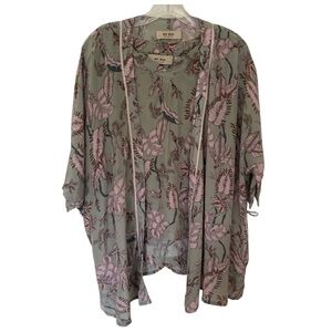 Mos Mosh Floral Kimono and Blouse Set